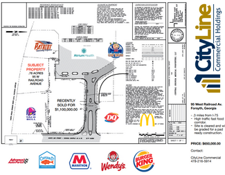 More details for 95 W Railroad Ave, Forsyth, GA - Land for Sale