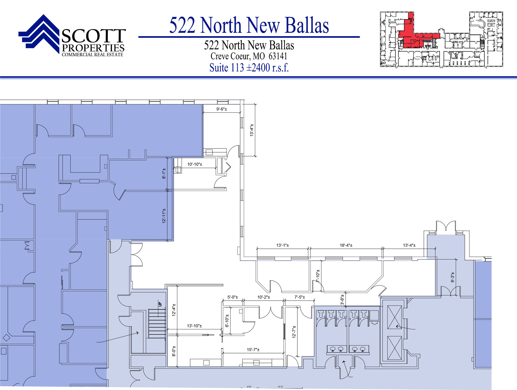 522 N New Ballas Rd, Creve Coeur, MO for lease Floor Plan- Image 1 of 8