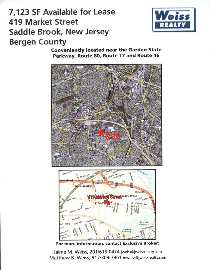 419427 Market St, Saddle Brook, NJ, 07663 Office/Retail Space For