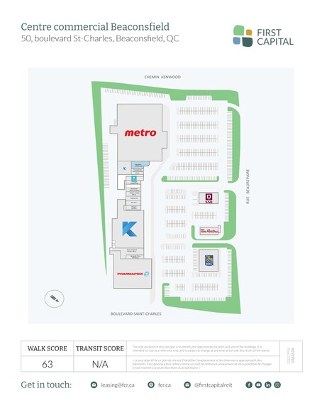 50 Blvd St-Charles, Beaconsfield, QC for lease - Site Plan - Image 1 of 7