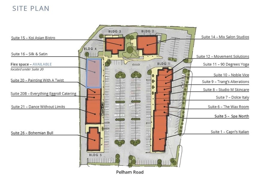 115-1-115-26 Pelham Rd, Greenville, SC for lease - Site Plan - Image 2 of 12