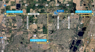 NWC CR 2 and CR 19, Brighton, CO - aerial  map view