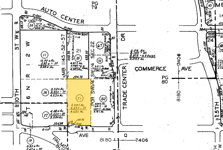 8th St West on Ave Q, Palmdale, CA for sale - Plat Map - Image 3 of 3