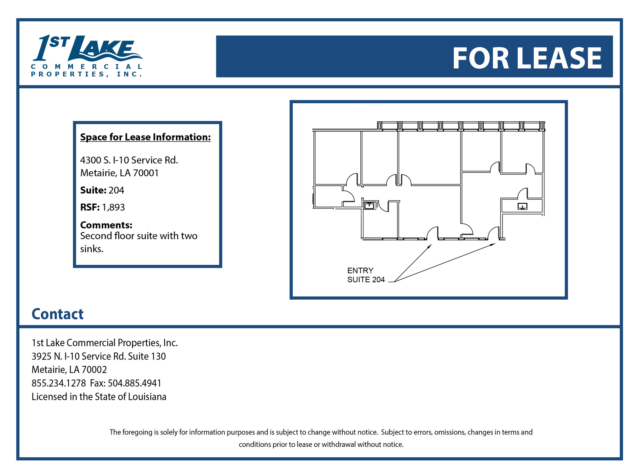 4300 S I-10 Service Rd, Metairie, LA for lease Floor Plan- Image 1 of 1