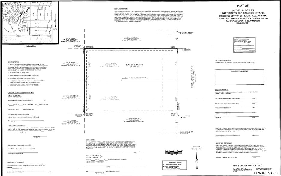 1507 Golf Course Rd, Albuquerque, NM for sale - Plat Map - Image 3 of 3