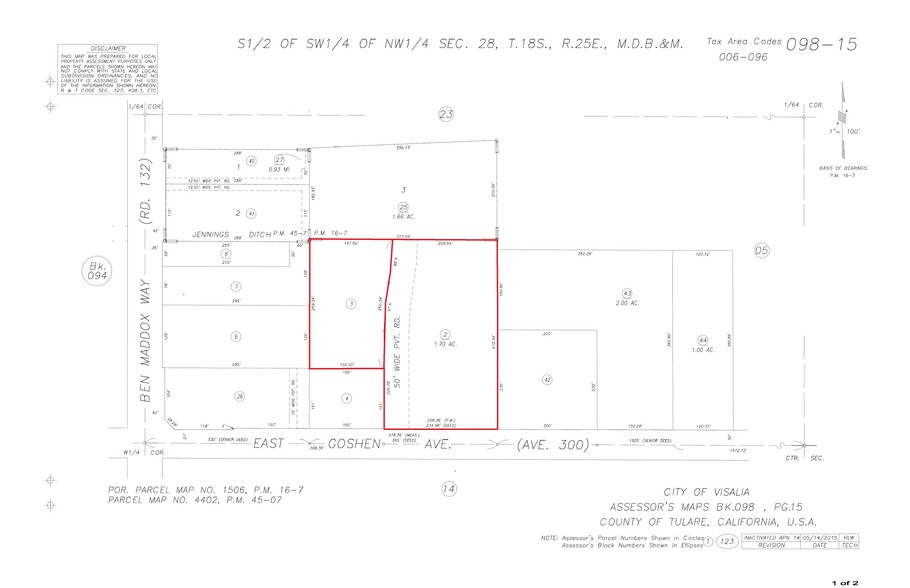 1440 Goshen Avenue, Visalia, CA for sale - Plat Map - Image 1 of 1