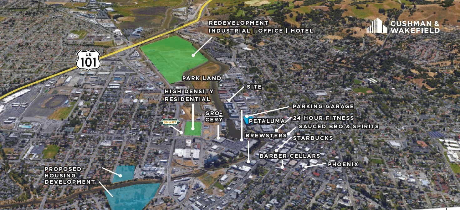 429 1st St, Petaluma, CA for lease Aerial- Image 1 of 12