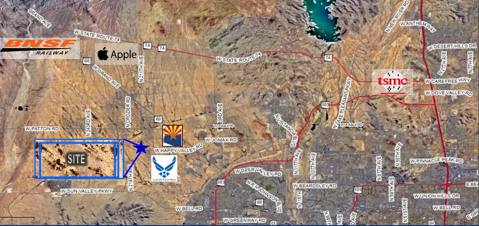 Industrial Land North of Happy Valley Rd, Wittmann, AZ for sale - Building Photo - Image 1 of 1