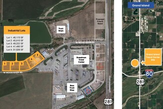 Interstate 80 and US Highway 281 Interchange, Grand Island, NE - aerial  map view