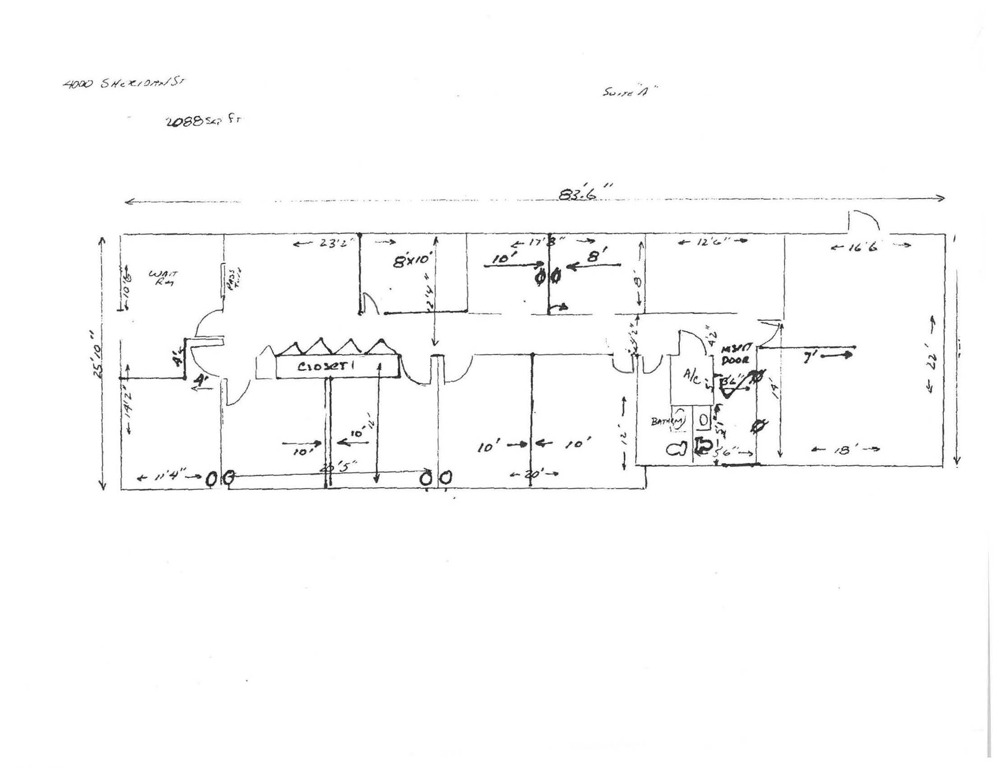 4000 Sheridan St, Hollywood, FL for lease Typical Floor Plan- Image 1 of 1