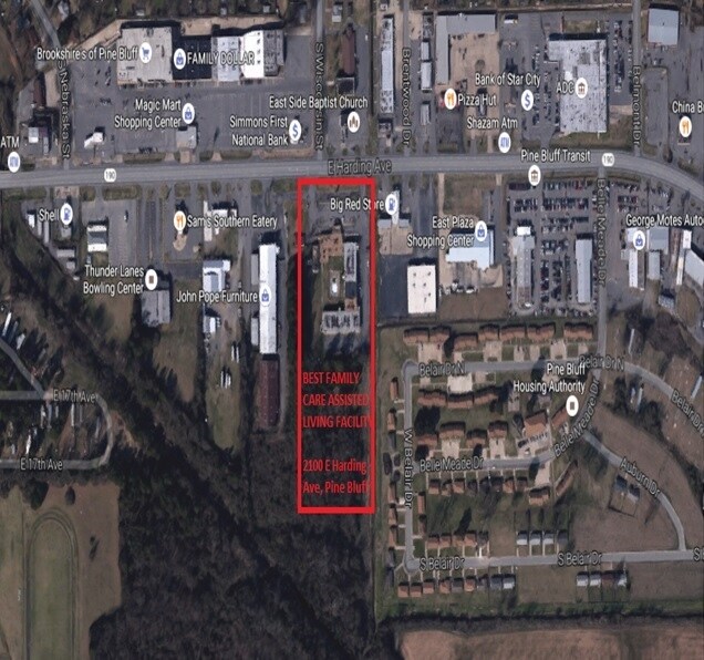 2100 E Harding Ave, Pine Bluff, AR for sale Aerial- Image 1 of 1