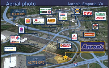 102 Dominion Dr, Emporia, VA - AERIAL map view