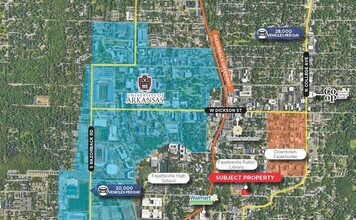 288 S School Ave, Fayetteville, AR - AERIAL map view