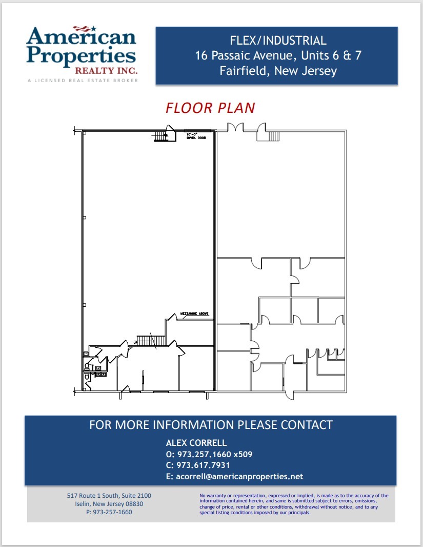 16 Passaic Ave, Fairfield, NJ for lease Floor Plan- Image 1 of 1