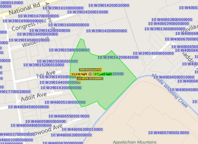 908 National Rd, Wheeling, WV for sale Plat Map- Image 1 of 1