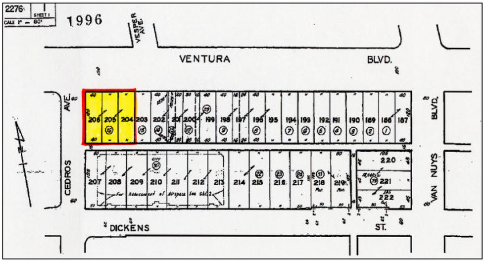 14600-14612 Ventura Blvd, Sherman Oaks, CA for lease - Plat Map - Image 2 of 9