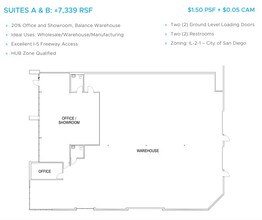 2222 Verus St, San Diego, CA for lease Floor Plan- Image 1 of 1