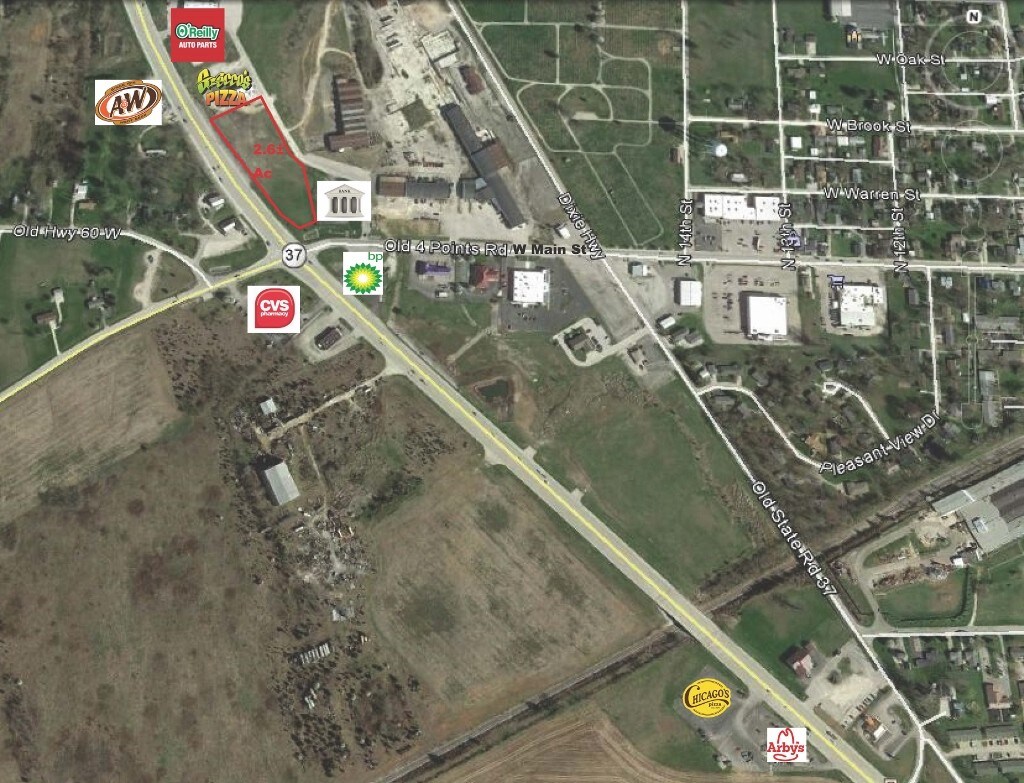 SR 37 & W Main St, Mitchell, IN for sale Aerial- Image 1 of 1