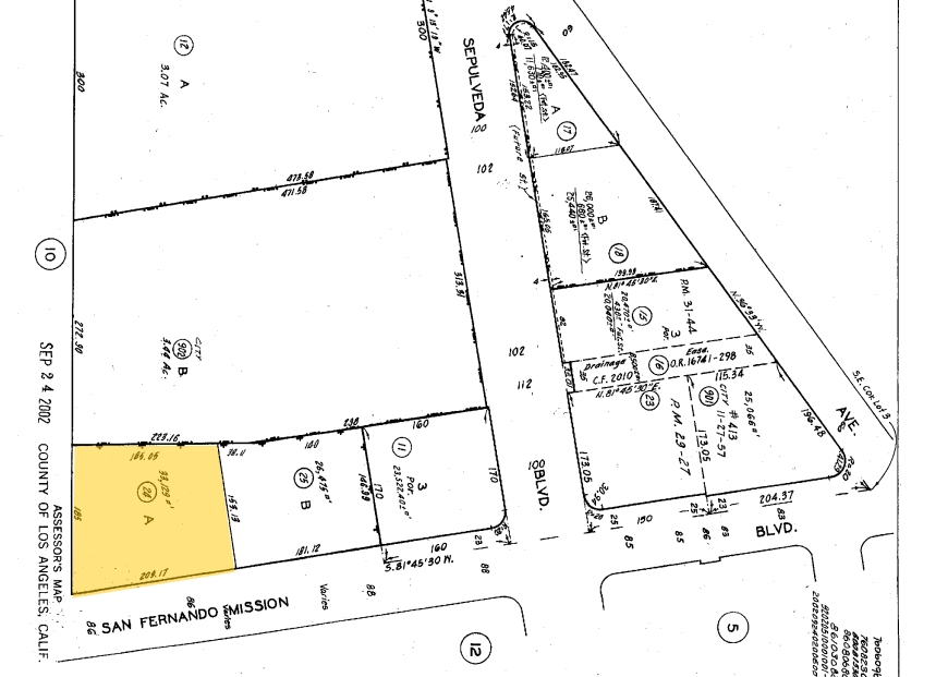 15455 San Fernando Mission Blvd, Mission Hills, CA for lease Plat Map- Image 1 of 2