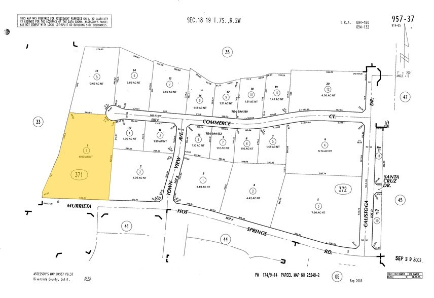 39115 Callistoga Dr, Murrieta, CA for lease - Plat Map - Image 3 of 3