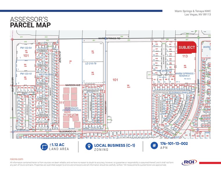 SWC Of Warm Springs & Tenaya, Las Vegas, NV for sale - Plat Map - Image 3 of 5