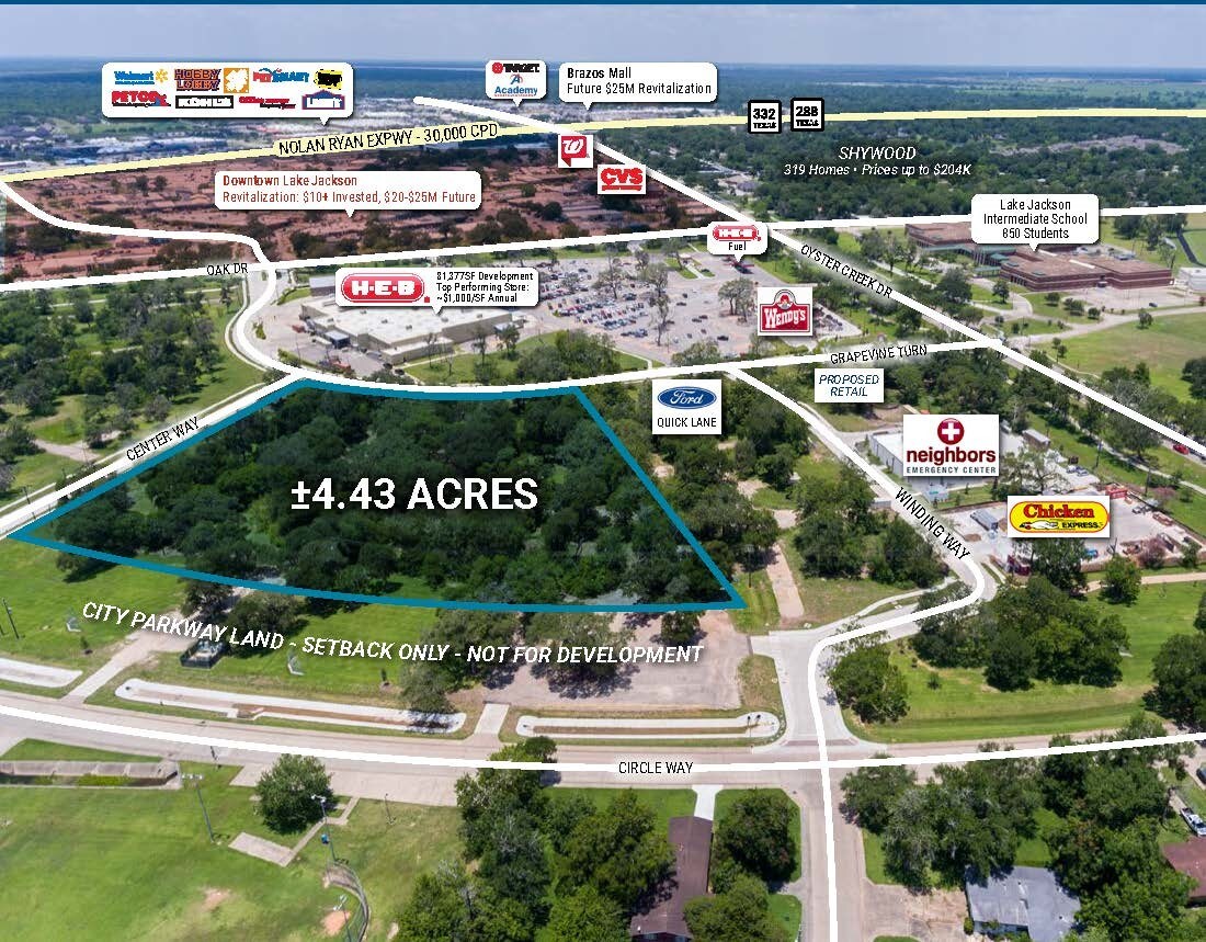 Center Way, Lake Jackson, TX for sale Aerial- Image 1 of 1