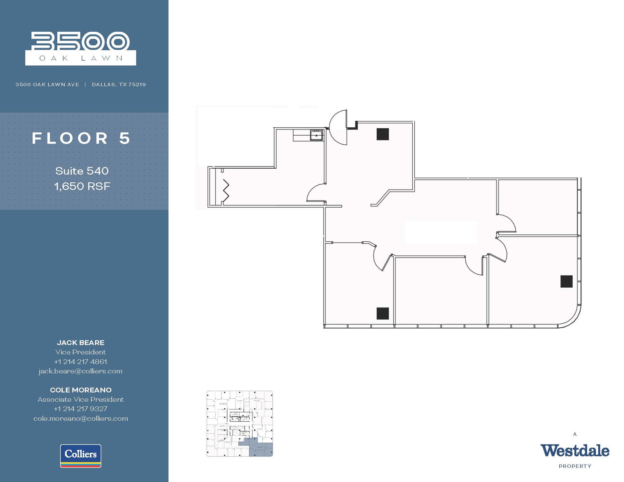 3500 Oak Lawn Ave, Dallas, TX for lease Floor Plan- Image 1 of 1