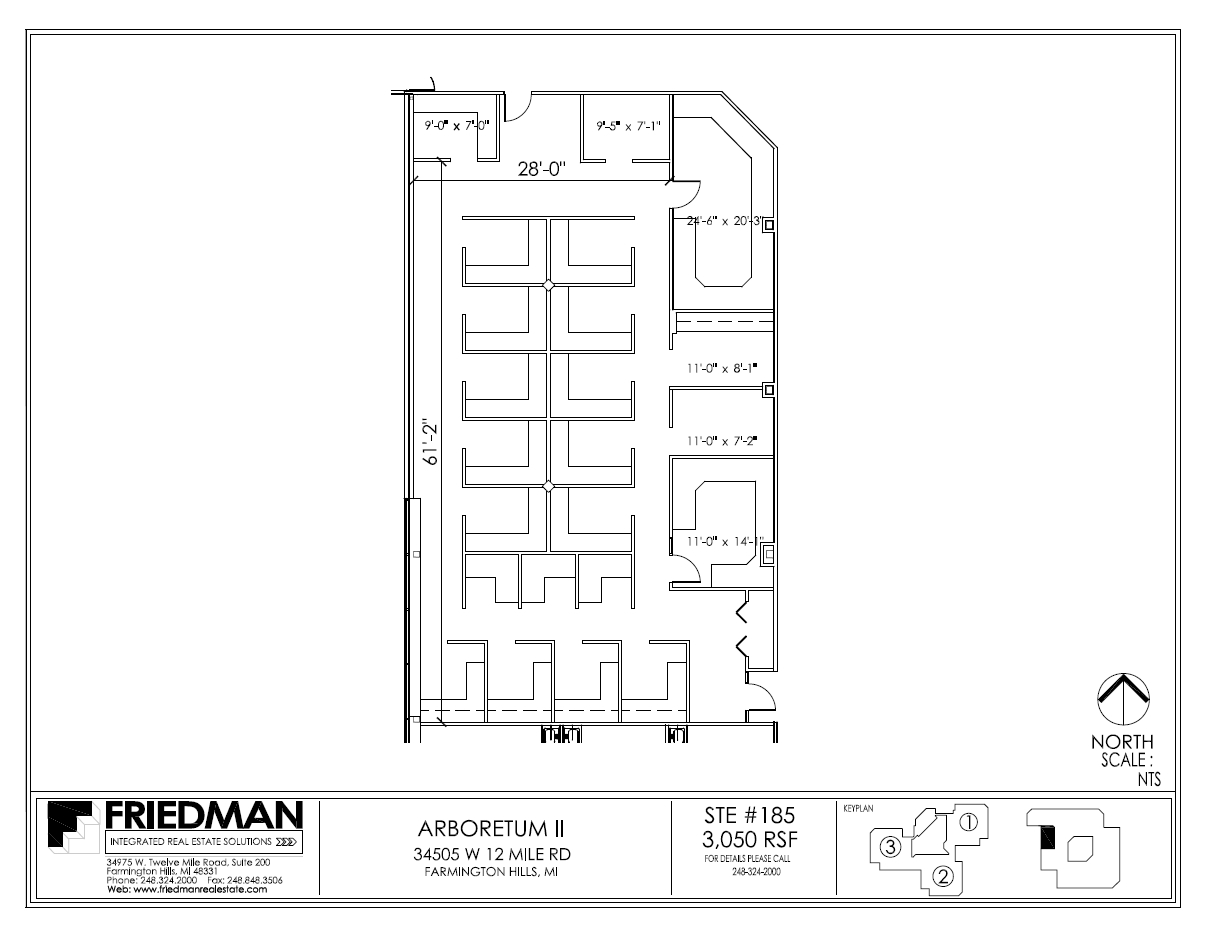 34505 W 12 Mile Rd, Farmington Hills, MI for lease Floor Plan- Image 1 of 2