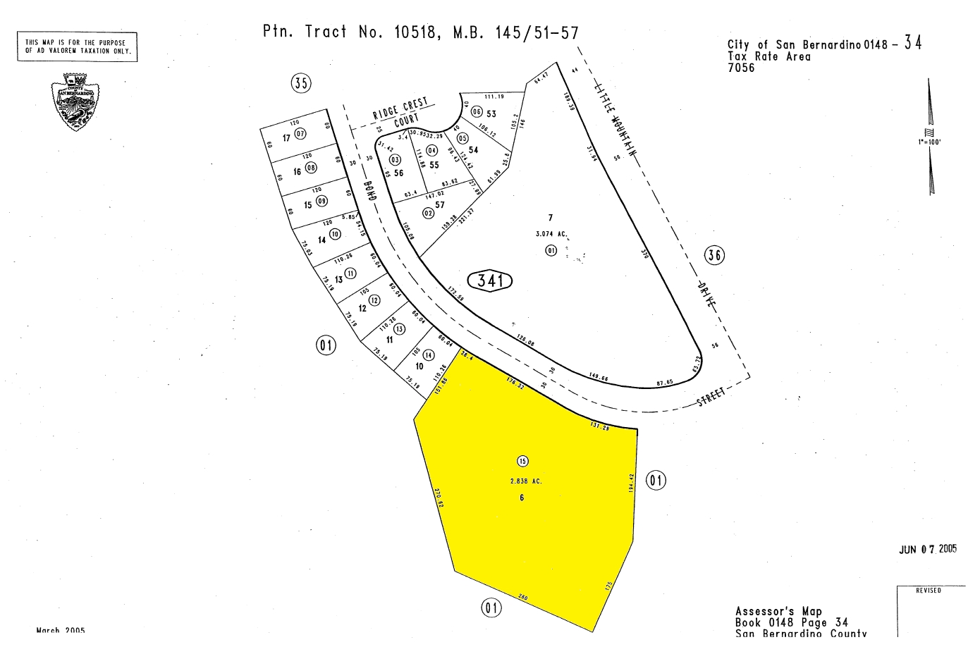 Bond St & Little Mountain Dr, San Bernardino, CA for sale Plat Map- Image 1 of 3