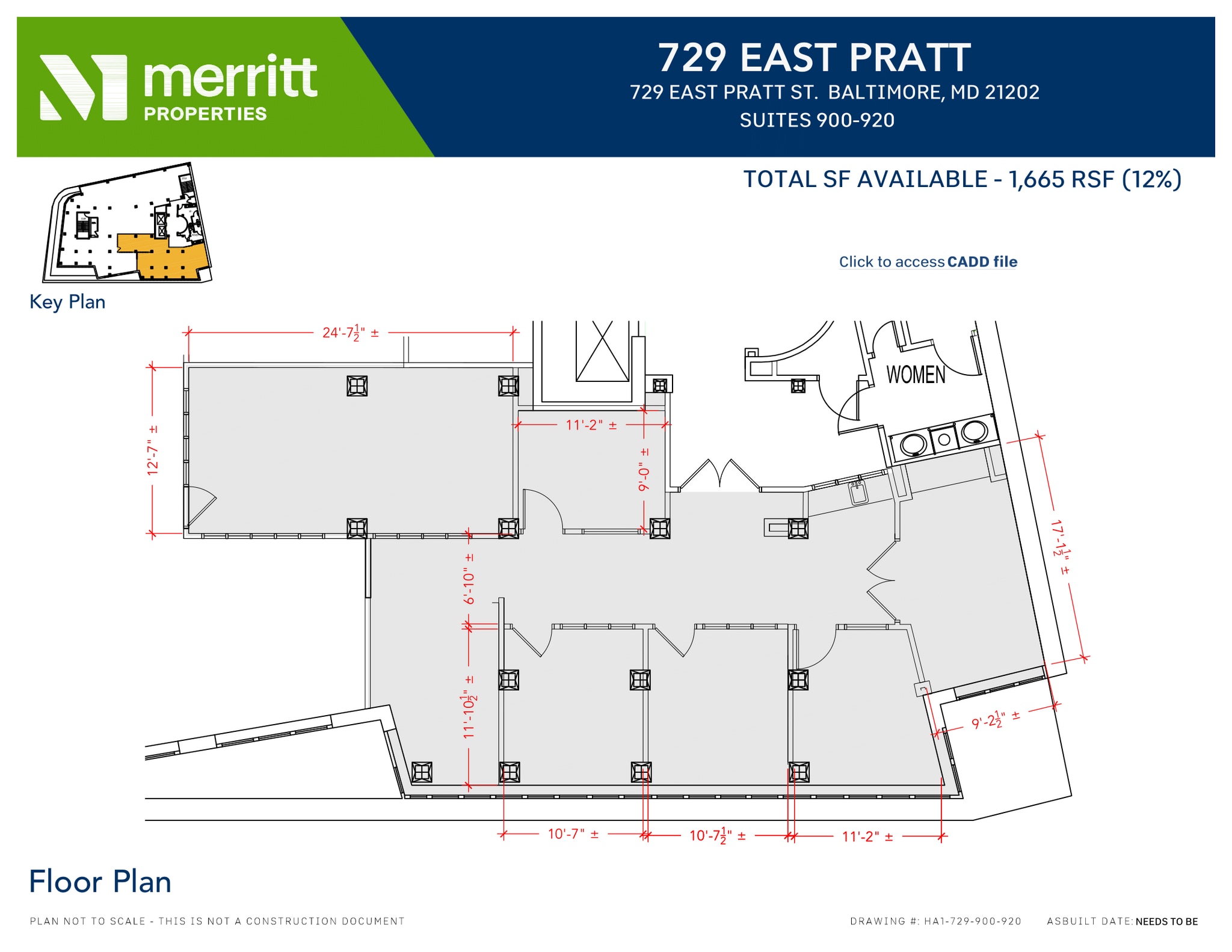 729 E Pratt, Baltimore, MD for lease Floor Plan- Image 1 of 1
