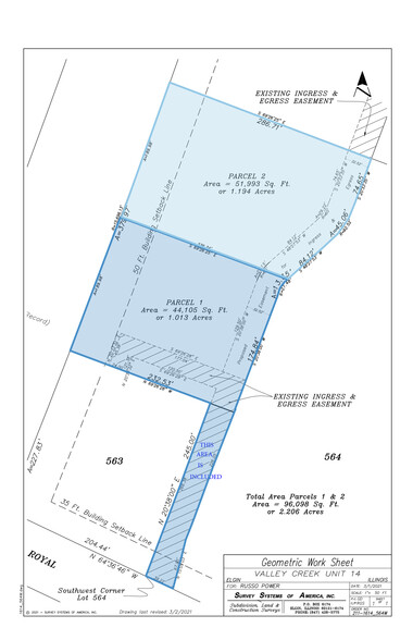 1001 N Randall Rd, Elgin, IL for lease - Plat Map - Image 2 of 2