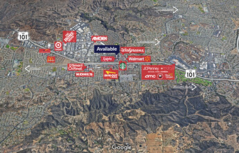 587-597 N Ventu Park Rd, Newbury Park, CA - aerial  map view