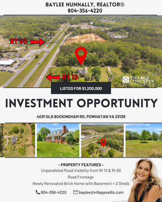 More details for 4031 Old Buckingham Rd, Powhatan, VA - Office for Sale