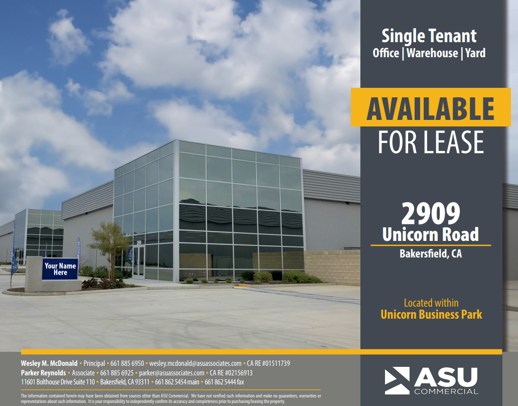 2909 Unicorn Rd, Bakersfield, CA for lease Building Photo- Image 1 of 1