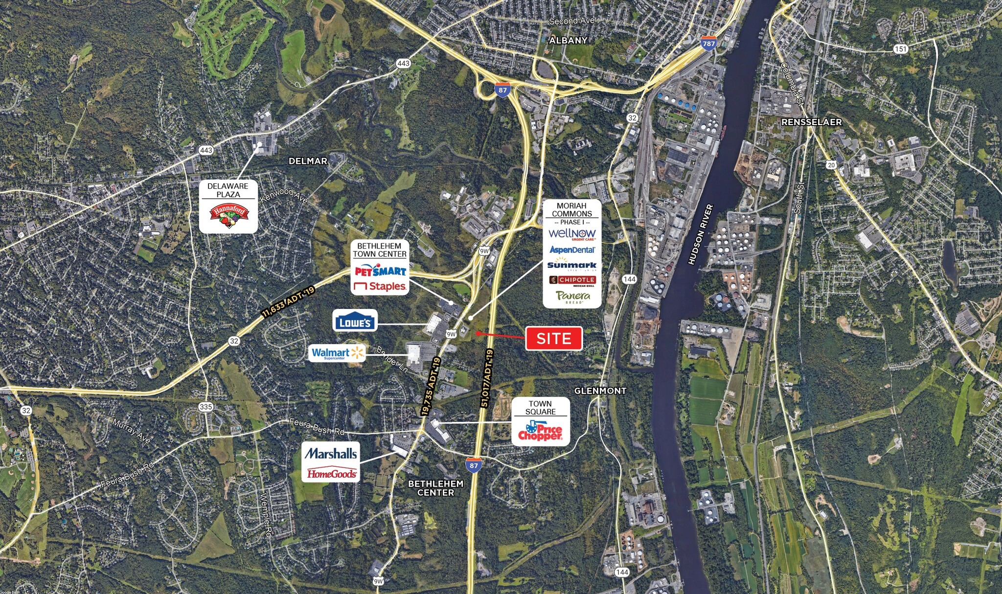 250 Route 9W, Glenmont, NY for lease Aerial- Image 1 of 7