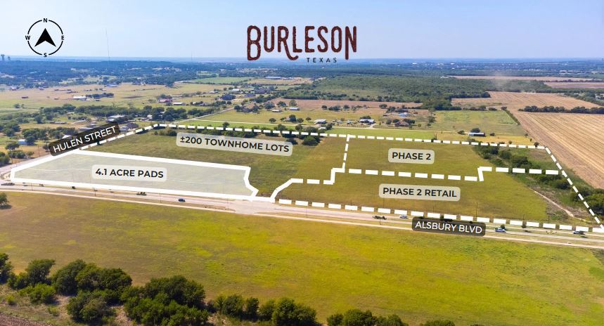 Hulen St, Burleson, TX for sale - Aerial - Image 1 of 2