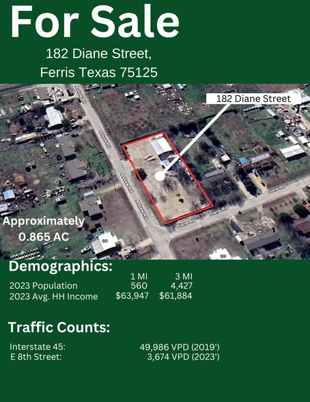 182 Diane St, Ferris, TX for sale - Building Photo - Image 1 of 4