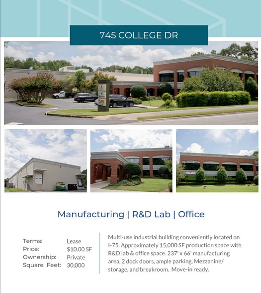 745 College Dr, Dalton, GA for lease - Primary Photo - Image 1 of 18