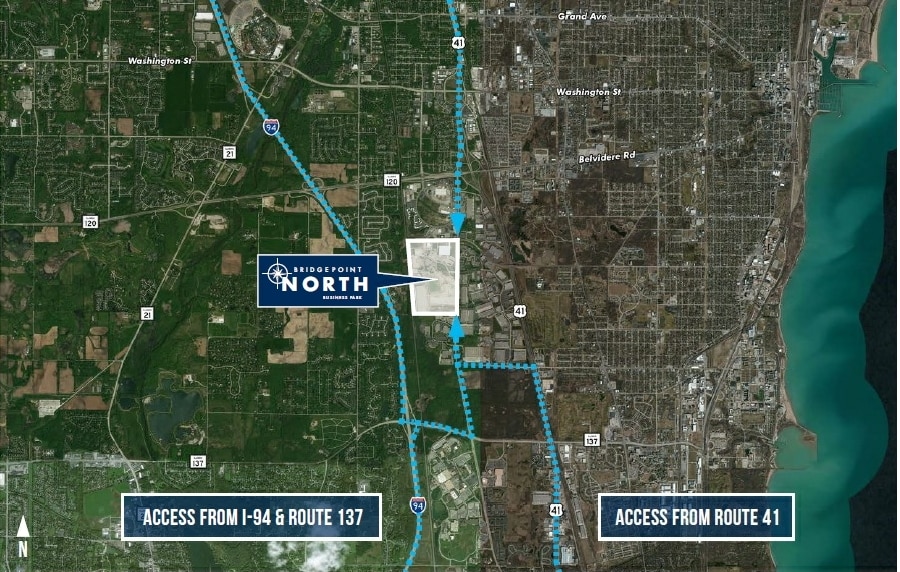 3971 S Lakeside Dr, Waukegan, IL for lease - Aerial - Image 2 of 7