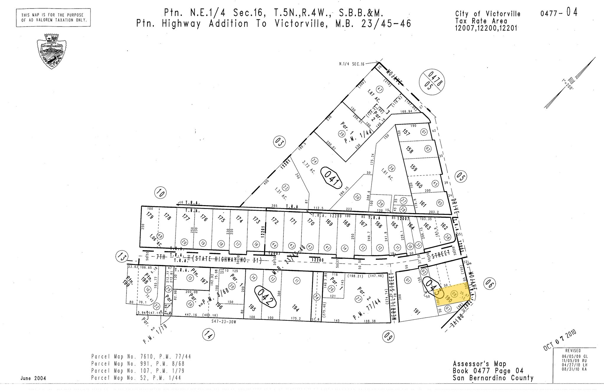 15191 7th St, Victorville, CA for sale Plat Map- Image 1 of 1