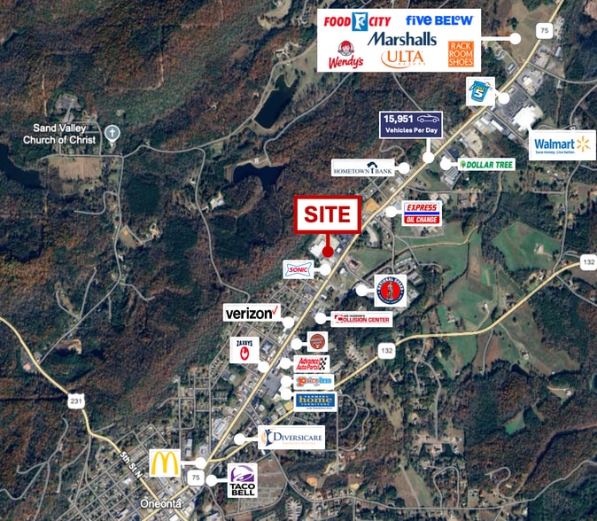 1604 2nd E ave, Oneonta, AL for sale - Aerial - Image 2 of 2