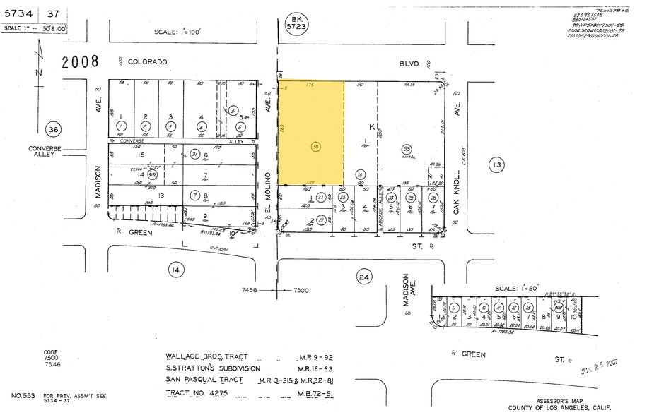 680 E Colorado Blvd, Pasadena, CA for lease - Plat Map - Image 2 of 22