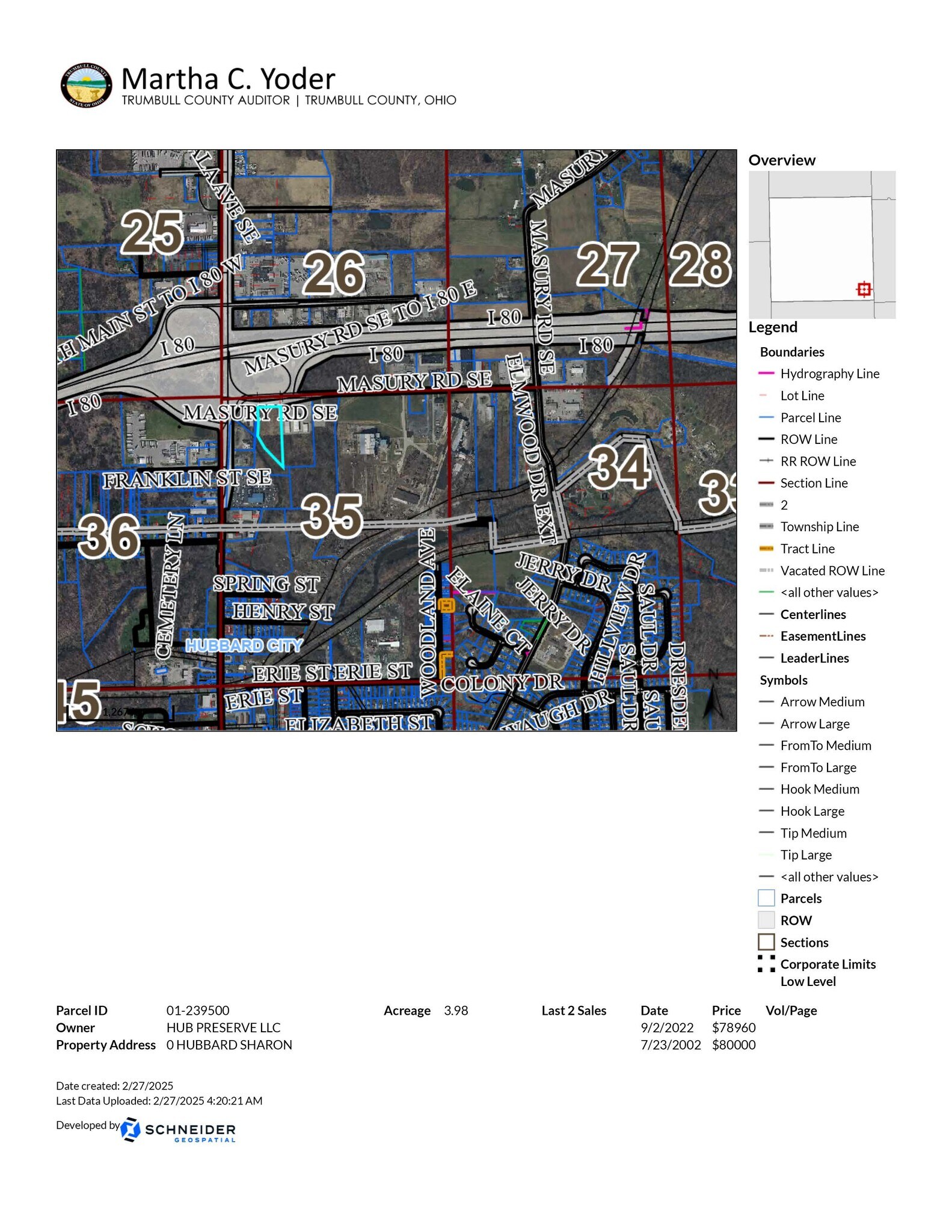 6984 Hubbard-Masury Rd. Rd, Hubbard, OH for sale Plat Map- Image 1 of 2