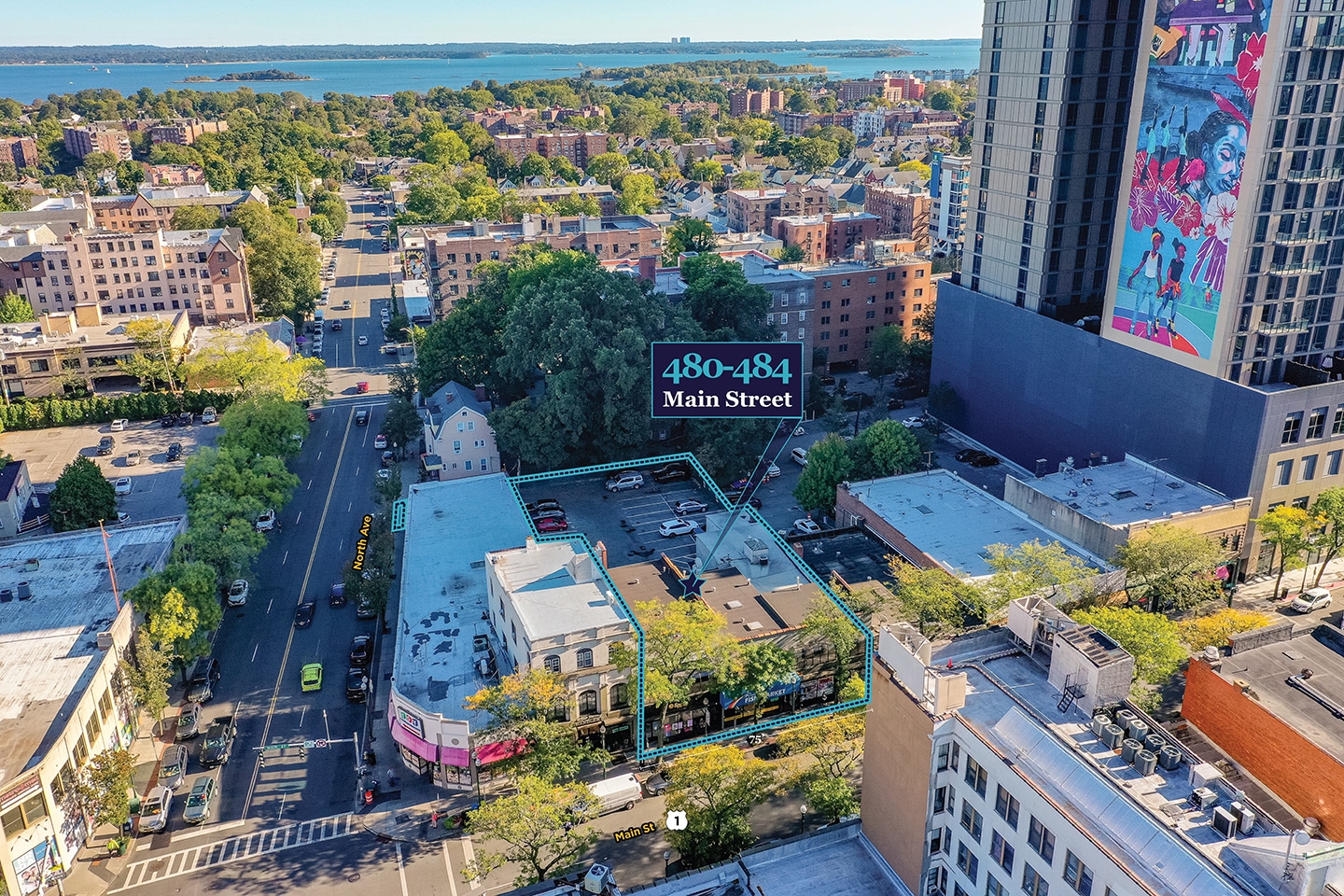 480-484 Main St, New Rochelle, NY for sale Aerial- Image 1 of 6