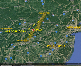 Interstate 81, Frailey, PA - AERIAL  map view - Image1