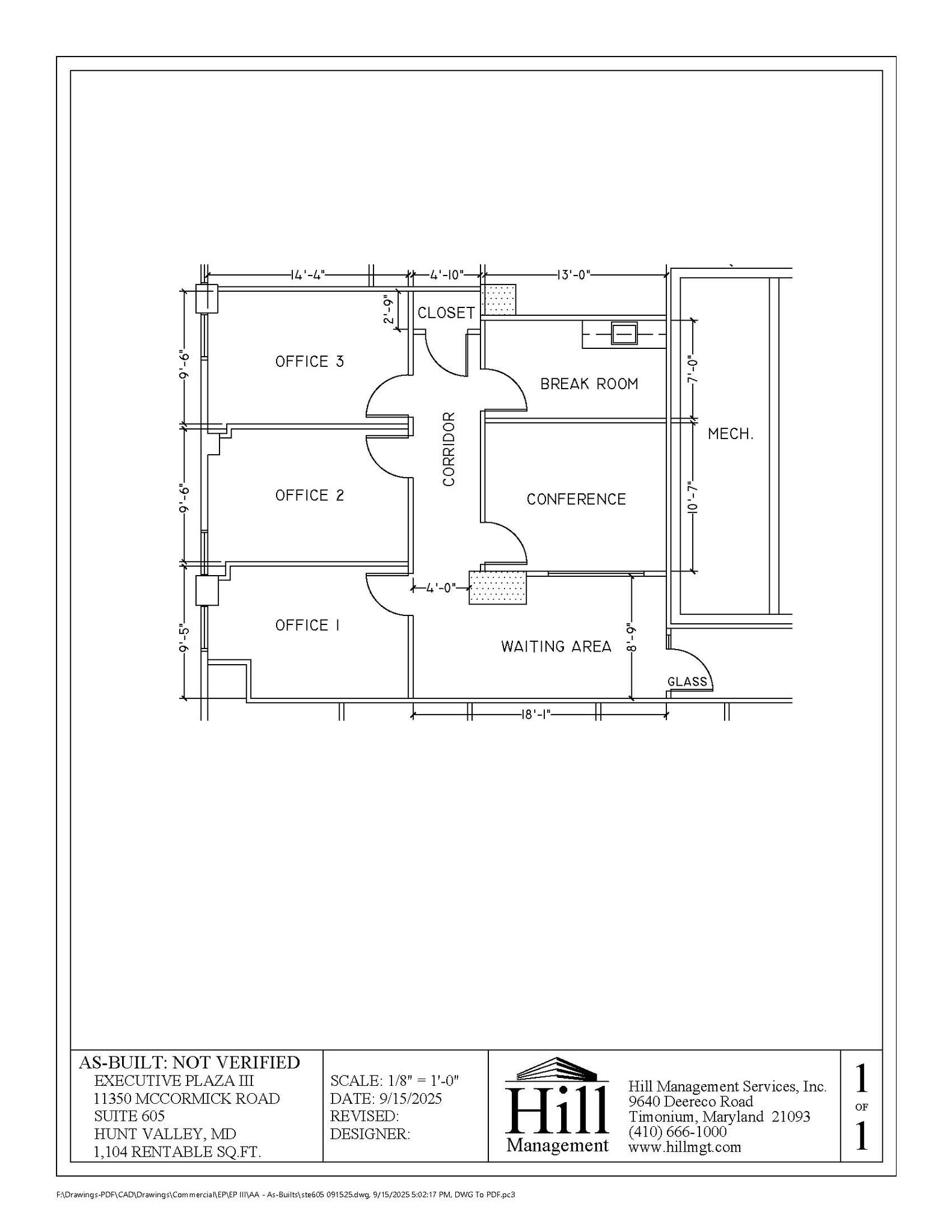 11350 McCormick Rd, Hunt Valley, MD for lease Floor Plan- Image 1 of 1