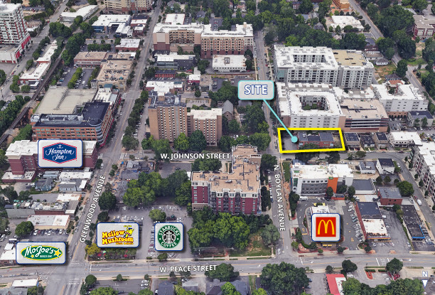 709 W Johnson St, Raleigh, NC for lease - Aerial - Image 1 of 4