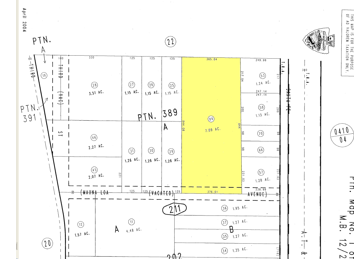 Hesperia Rd & Mojave St, Hesperia, CA for sale Plat Map- Image 1 of 2