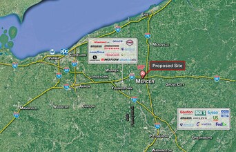 I-80 & Perry Highway, Mercer, PA - Aerial map view