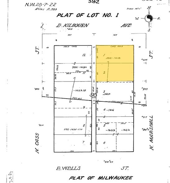 821-833 N Kilbourn Ave, Milwaukee, WI for lease - Plat Map - Image 2 of 4